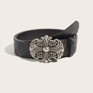Ceinture polyvalente en relief à fleurs pour hommes et femmes, Style occidental universel, à la mode, personnalisée, artistique, rétro