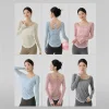 Couverture de Yoga pour femmes, avec cravate au dos, chemise légère à manches longues, coupe cintrée, dos Sexy révélant, vêtements de gymnastique