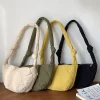 Sac fourre-tout matelassé pour femme, sacs à carreaux rembourrés, sacs à bandoulière gonflés pour femme, coton chaud, léger, hiver