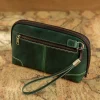sac à main en cuir véritable pour hommes et femmes, portefeuille en cuir de vache avec porte clés, porte monnaie portable, pochette