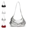 sac à main vintage sous les bras, sac à aisselles pour fille, sac à bandoulière simple pour moto, polyvalent, style punk, sac à main décontracté