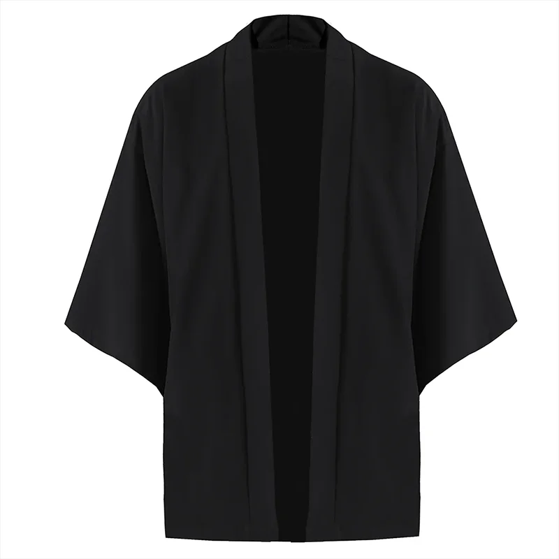 chemise kimonos cosplay de style japonais, vêtements samouraï noirs, haori traditionnel pour femmes et hommes, cardigan harajuku à la mode