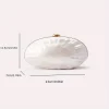pochette de luxe en acrylique pour femmes, pochette à cadre blanc perle, portefeuille de mariage, soirée, mignon ivoire, sac à main pro