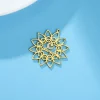 pendentif étoile de lune islamique, lotus mandala, pierre cz, breloque religieuse musulmane pour bijoux spirituels islamiques, composant de collier
