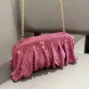 pochettes de soirée faites à la main avec strass brillants, nouveaux sacs à main pliables de luxe de styliste pour fête de mariage, haute qualité