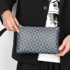 pochette en cuir pu souple pour hommes, design de luxe, porte cartes d'affaires durable, étui de mode décontracté, sac à main pour homme, pochette de jour