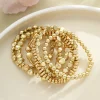 ensemble de bracelets de perles faits à la main pour femmes, couleur or, polyvalent, géométrique ccb, élastique, rétro, pour couples, bijoux de plage, cadeau, 6 pièces