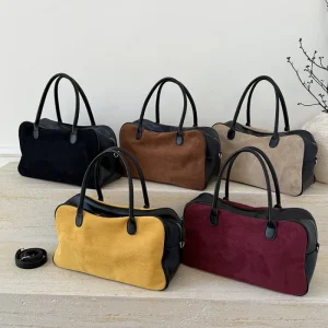 Sac fourre-tout chic pour femme fabriqué en cuir de mouton avec un look quotidien doux et léger vintage décontracté Ukraine