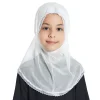 turban en dentelle avec biscuits pour filles musulmanes, casquettes hijab pour enfants, une pièce, écharpe islamique amira, châles sous écharpe, vêtements de sauna, chapeaux ronds, convient aux filles de 2 à 6 ans