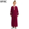 Abaya-Robe musulmane à manches longues pour filles, robes maxi islamiques, Eid arabe, Moyen-Orient, fête à thème du Ramadan, costume MasTim ade, enfants