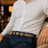 ceinture en nylon moderne pour hommes, classique et souple, à cliquet, confortable, sans trou, ceinture web réglable, paramètres d'affaires