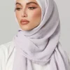 foulard hijab froissé en coton pour femme musulmane, châle de sauna doux et observateur