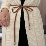 Ceinture ronde en cuir avec nœud pour femme, ceinture fine, longue taille, ULdécorative, vintage, robe, jupe, pull, manteau