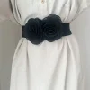 Ceinture cintrée à la taille florale élégante – Ceinture élastique extensible pour robes et styles