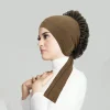 musulman sous hijab casquette grande dentelle fleur volumateur scrunchie musulman intérieur hijab islamique turban chapeaux femme bonnet accessoires