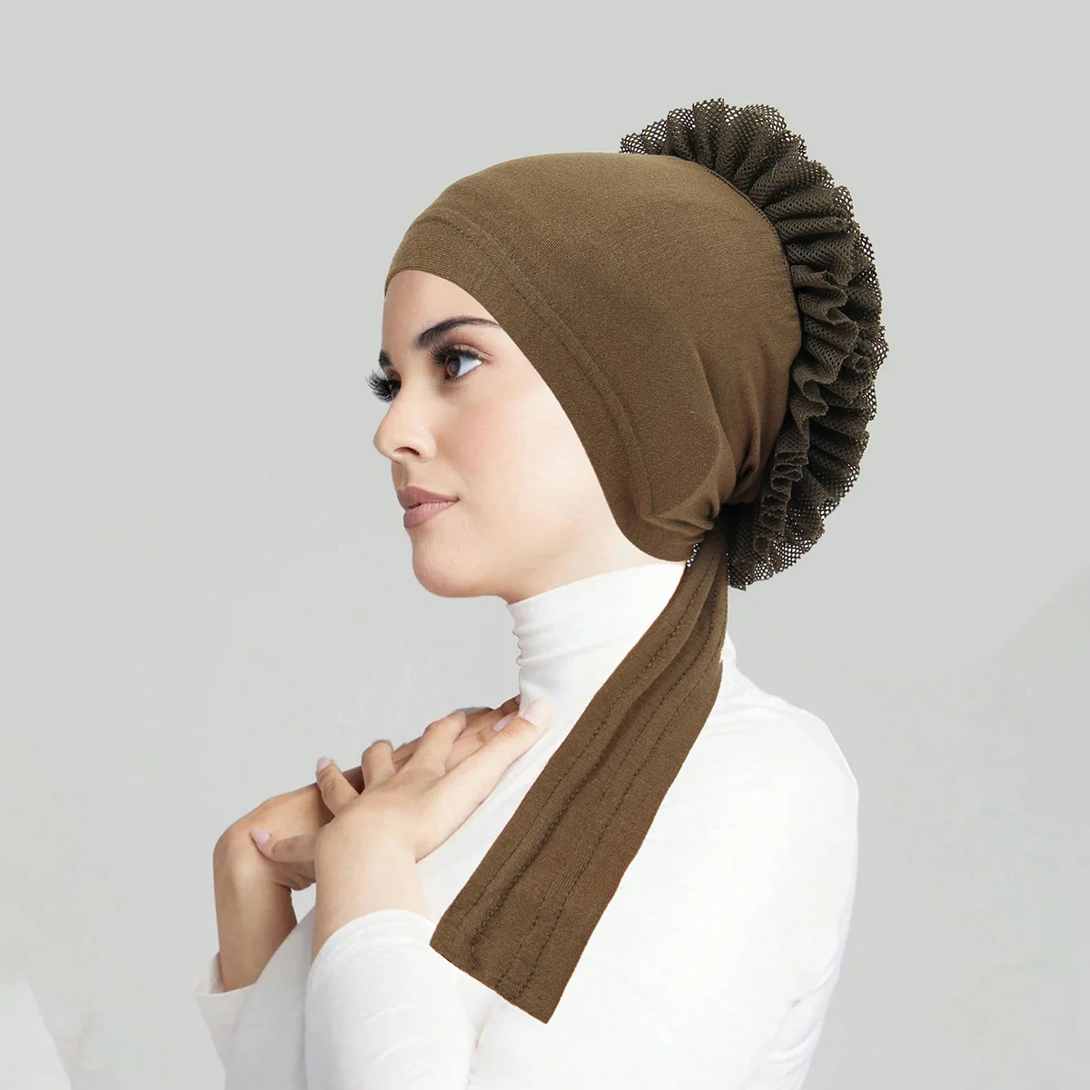 musulman sous hijab casquette grande dentelle fleur volumateur scrunchie musulman intérieur hijab islamique turban chapeaux femme bonnet accessoires