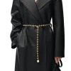 Ceinture Audibelt pour Femme, Manteau Rond en Or Clair, Chaîne Fine en Métal