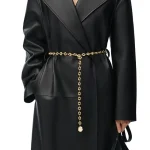 Ceinture Audibelt pour Femme, Manteau Rond en Or Clair, Chaîne Fine en Métal