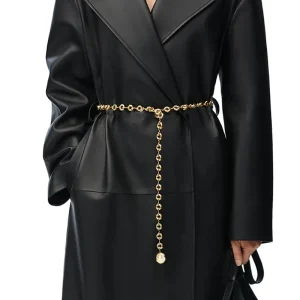 Ceinture Audibelt pour Femme, Manteau Rond en Or Clair, Chaîne Fine en Métal