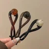 pince à cheveux torsadée en plastique acrylique, perle imitation perle, épingle à cheveux, design torsadé, accessoires pour cheveux pour femmes, nouvelle collection