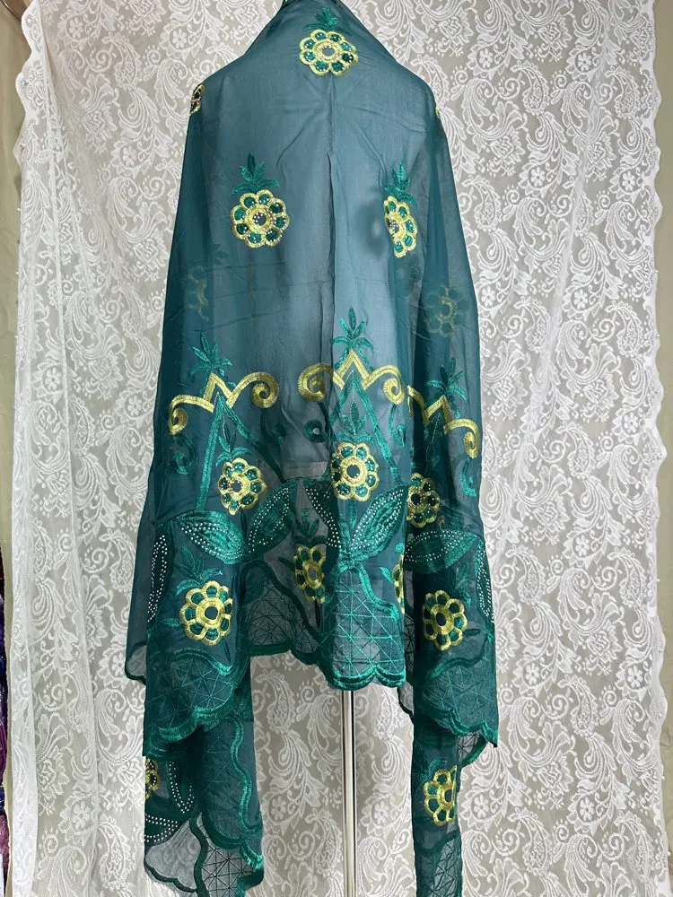 Écharpes et châles en dentelle à motifs floraux ethniques, hijab africain en coton pour musulmans, écharpe en jersey froissé colorée, 2m x 1m, bon marché, vente en gros