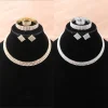 ensemble de bijoux de mariée, collier, bracelets, bague, boucles d'oreilles, super magnifique, luxe, brillant, à la mode, cadeau de fête, 4 pièces/ensemble
