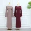 robe abaya élégante hijabi, manches évasées, ceinture intégrée, robe longue pour femmes musulmanes, événement de soirée, vêtements islamiques du ramadan eid dubaï