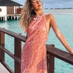 Mini robe à paillettes pour femmes, Sexy, élégante, col rond, dos nu, sans manches, plissée, nouvelle collection été 2025, robes de plage