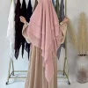 long khimar femmes musulmanes hijab prière eid 3 couches en mousseline de soie 2025 hijabs foulard châle voile longue trois couches djellaba niqab