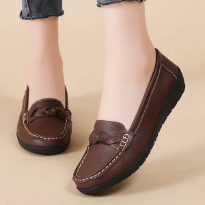 2025 nouveaux appartements sans lacet chaussures décontractées femmes chaussures en cuir souple femmes mocassins chaussures plates femmes chaussures blanches sandalias de mujer
