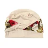 mode européenne américaine style de rue imprimé bandeau torsion tricot bonnet fleur hijab foulard chapeau en stock