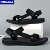 Classique noir hommes Sport sandales été loisirs plage vacances sandales en plein air antidérapant respirant plat sandales chaussures