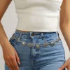 ceinture en chaîne de taille en métal argenté rétro pour femme, accessoire gothique, jupes polyvalentes assorties, jean, tendance, nouvelle collection été