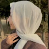 Écharpe longue en mousseline de soie pour femmes malaisiennes, hijab brillant de qualité supérieure, châle froissé, écharpe de sauna respirante islamique féminine