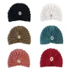 turban bohème en laine pour femme, casquettes hijab chaudes, optique douce, bijoux en diamant, chapeaux à la mode, hiver