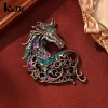 broches de cheval en strass de luxe unisexe, badge animal rétro, cadeaux de fête, à la mode, accessoires de décoration pour vêtements