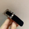 Épingles à cheveux en strass pour femmes noires, rétro, pince à cheveux élégante, clip latéral, barrettes en cristal de luxe pour filles, accessoires pour cheveux, tendance coréenne