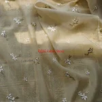 Petit tissu Jacquard doux en soie brillante, motif Floral Beige, pour chemise, robe de mariée, couture DIY, robe d&rsquo;été, tissu de styliste