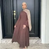 abaya robe musulmane pour femmes, vêtements islamiques modestes, avec bretelles arrière ajustables, nouvelle collection 2025