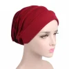 foulard en coton doux et chaud de couleur unie, turban à la mode, bonnet de chimiothérapie pour femmes, hijabs musulmans
