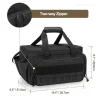 sac à outils noir avec fond anti friction, sac de rangement d'outils manuels tactiques, fourre tout de travail polyvalent pour réparateur bricoleur charpentier