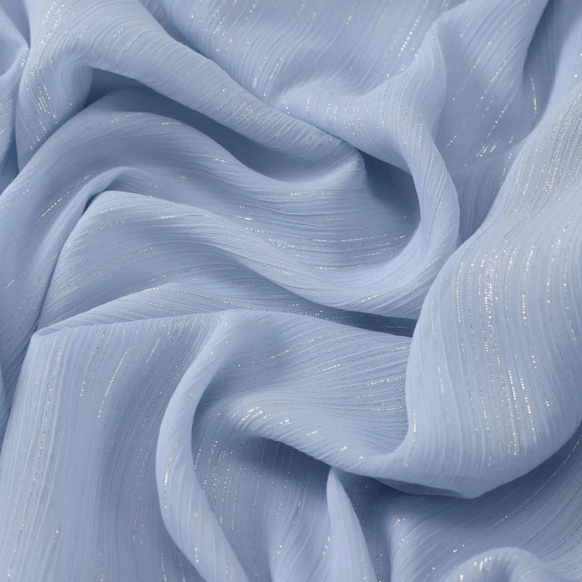 Écharpe brillante en mousseline de soie pour femme, hijab plissé et froissé, long châle islamique