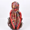 foulards en soie de haute qualité pour femmes, hijab carré en satin, mouchoir uni, châles enveloppants de tête, bandeau féminin, bandanna islamique