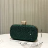 nouvelles dames brillant luxe strass pochettes mariage/bal/anniversaire fête soirée sac à main élégant vert foncé banquet sac à main