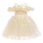 Robes de soirée princesse à paillettes pour filles de 3 à 8 ans, fleurs d&rsquo;été, robe de soirée d&rsquo;anniversaire, de mariage, de bal, vêtements pour enfants