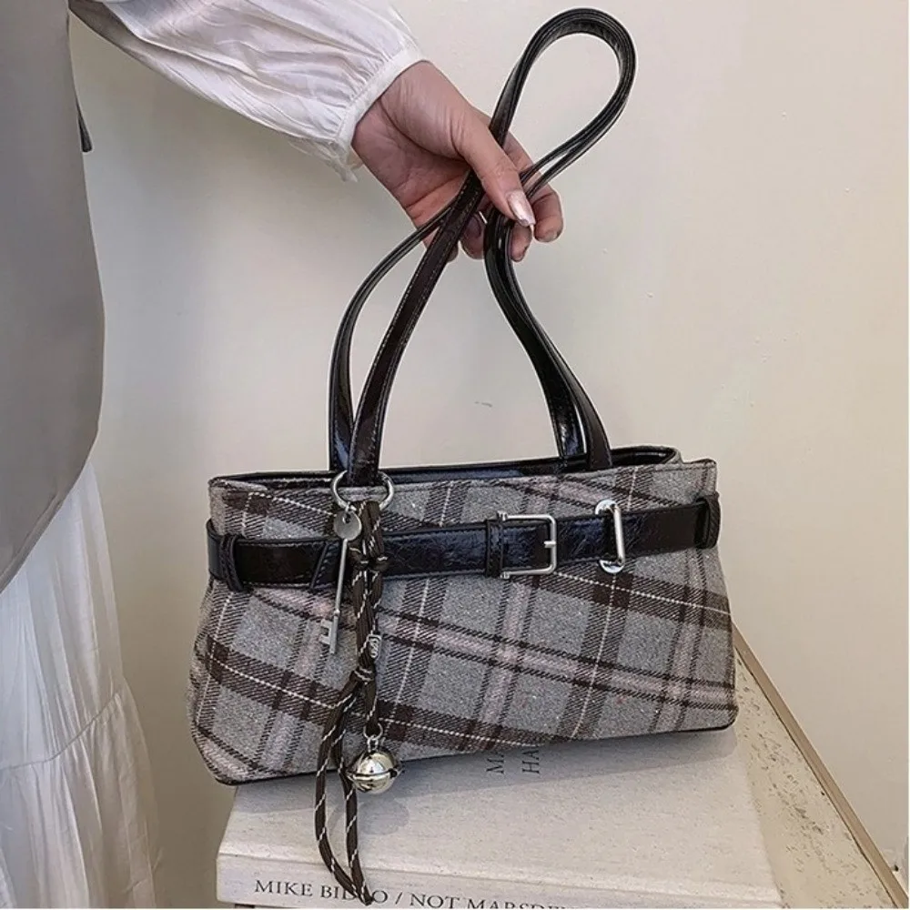 nouveau sac à main boho sac à bandoulière plaid léger sous les bras sac cloche pendentif femmes sac femmes