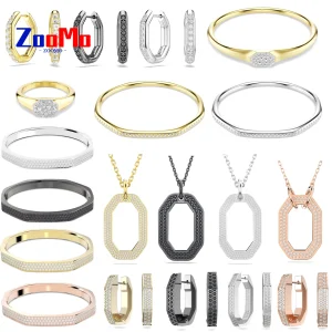 Boucles d&rsquo;oreilles géométriques originales pour femmes, ensemble de bijoux fins en cristal, collier à breloques, Bracelet, boucles d&rsquo;oreilles, bijoux romantiques, cadeau