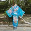 kimono yukata traditionnel japonais avec obi pour femmes, robe de soirée vintage, geisha, costume de cosplay pour spectacle sur scène