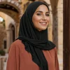 Écharpe hijab instantané en jersey modal solide pour femme musulmane, turban islamique décontracté, 68x68cm