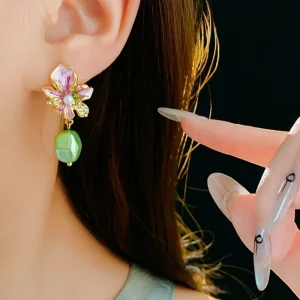 Boucles d&rsquo;oreilles à fleurs de luxe pour femmes, élégantes et légères, bijoux d&rsquo;oreille, bohème en cristal, breloques exquises, douces, de fête